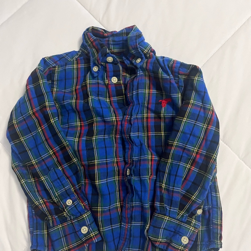 Children's Blue Plaid Button-Up Shirt